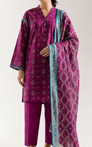 Saya Dark Raspberry Lawn Suit | Pakistani Lawn Dress in USA- Image 1