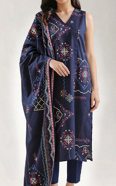 Saya Navy Blue Lawn Suit | Pakistani Lawn Dress in USA- Image 1