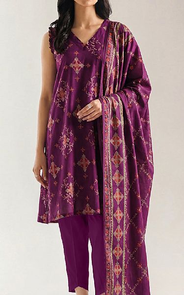 Saya Dark Raspberry Lawn Suit | Pakistani Lawn Dress in USA- Image 1