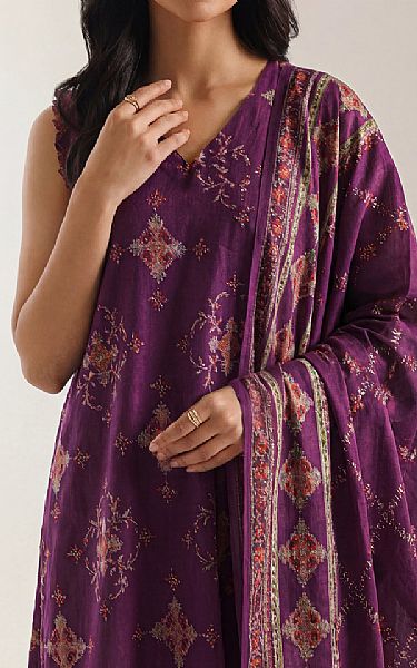 Saya Dark Raspberry Lawn Suit | Pakistani Lawn Dress in USA- Image 2
