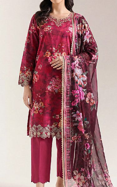 Saya Light Burgundy Lawn Suit | Pakistani Lawn Dress in USA- Image 1