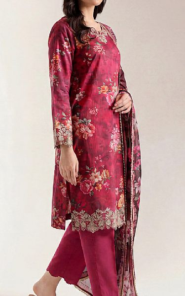 Saya Light Burgundy Lawn Suit | Pakistani Lawn Dress in USA- Image 2