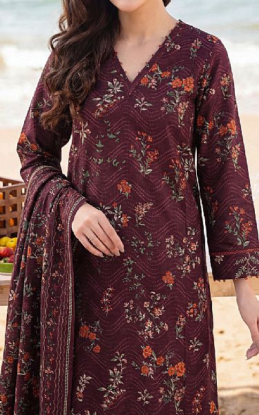 Saya Wine Lawn Suit | Pakistani Lawn Dress in USA- Image 2