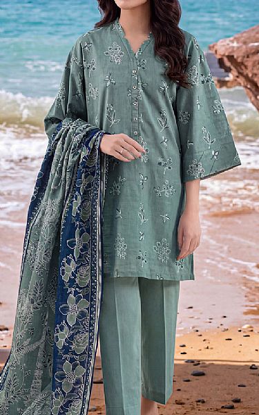 Saya Greyish Teal Lawn Suit | Pakistani Lawn Dress in USA- Image 1