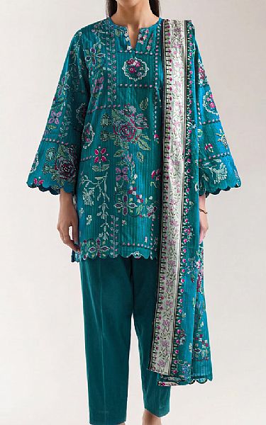 Saya Teal Lawn Suit | Pakistani Lawn Dress in USA- Image 1