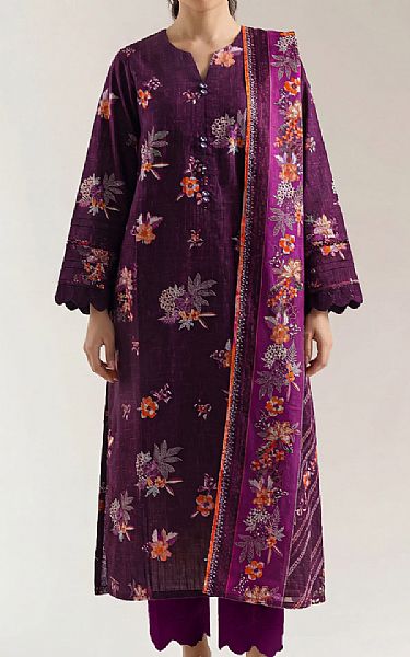 Saya Plum Lawn Suit | Pakistani Lawn Dress in USA- Image 1