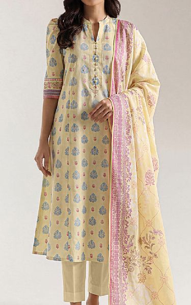 Saya Light Yellow Lawn Suit | Pakistani Lawn Dress in USA- Image 1