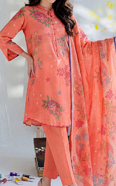 Saya Coral Lawn Suit | Pakistani Lawn Dress in USA- Image 1