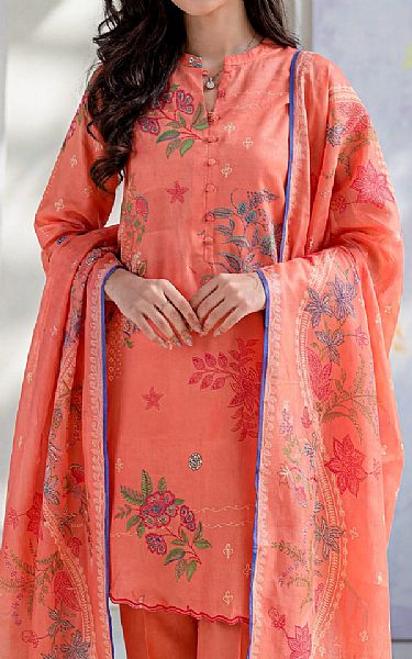 Saya Coral Lawn Suit | Pakistani Lawn Dress in USA- Image 2