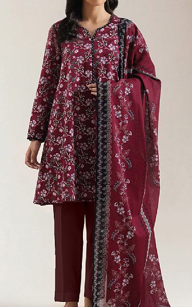 Saya Wine Red Lawn Suit | Pakistani Lawn Dress in USA- Image 1