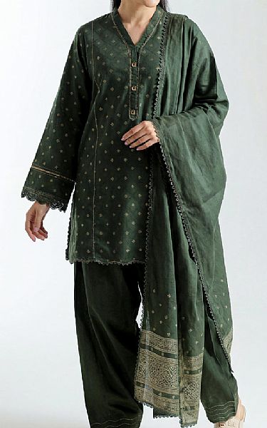 Saya Mineral Green Jacquard Suit | Pakistani Lawn Dress in USA- Image 1
