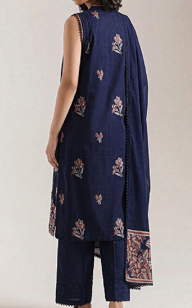 Saya Navy Blue Jacquard Suit | Pakistani Lawn Dress in USA- Image 2