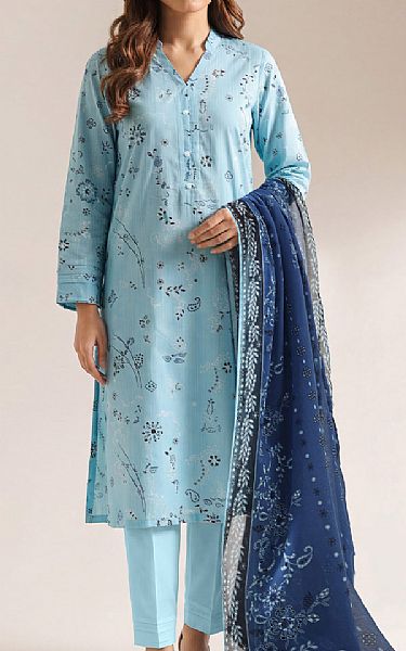 Saya Pale Aqua Lawn Suit | Pakistani Lawn Dress in USA- Image 1