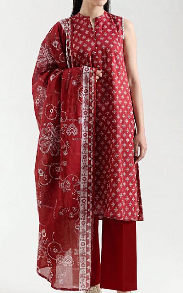 Saya Red Lawn Suit | Pakistani Lawn Dress in USA- Image 1