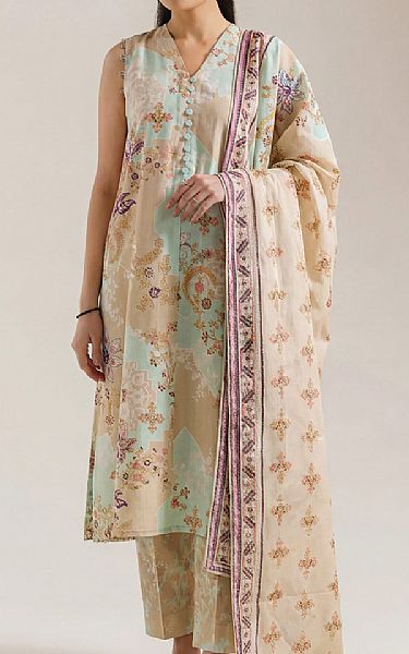 Saya Beige Lawn Suit | Pakistani Lawn Dress in USA- Image 1