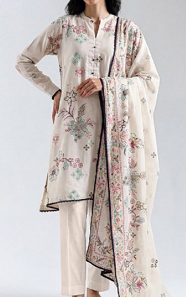 Saya Off White Lawn Suit | Pakistani Lawn Dress in USA- Image 1