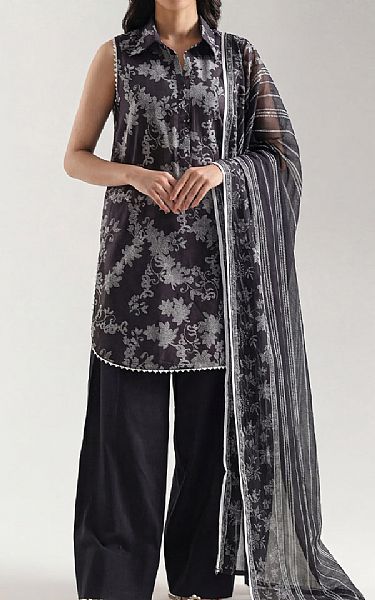 Saya Black/Off White Lawn Suit | Pakistani Lawn Dress in USA- Image 1