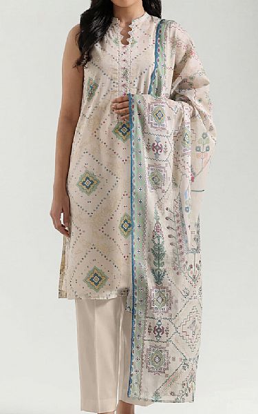 Saya Off White Lawn Suit | Pakistani Lawn Dress in USA- Image 1