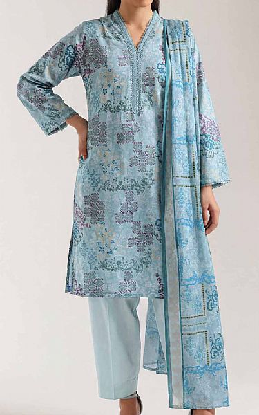 Saya Cloudy Blue Lawn Suit | Pakistani Lawn Dress in USA- Image 1