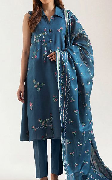 Saya Teal Blue Lawn Suit | Pakistani Lawn Dress in USA- Image 1