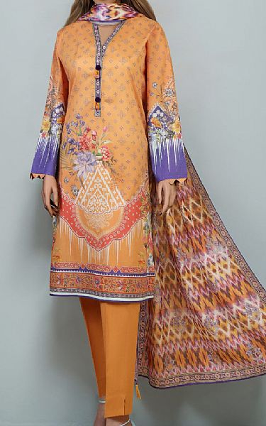 Saya Orange Lawn Suit | Pakistani Lawn Suits- Image 1