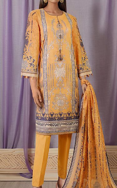 Saya Pale Orange Lawn Suit (2 pcs) | Pakistani Lawn Dress in USA- Image 1