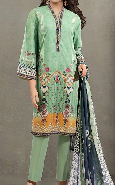 Saya Light Green Lawn Suit (2 pcs) | Pakistani Lawn Dress in USA- Image 1
