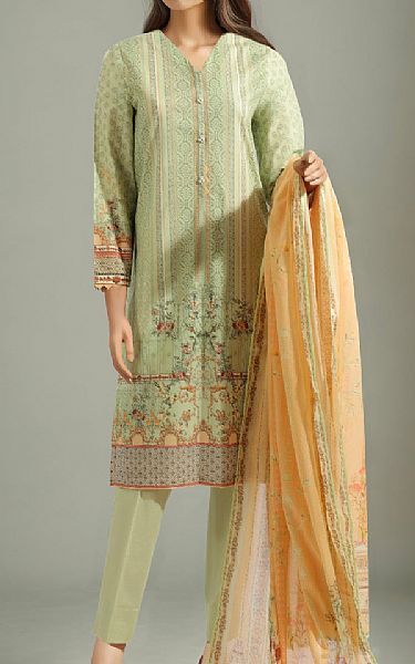 Saya Light Green Lawn Kurti | Pakistani Lawn Dress in USA- Image 1