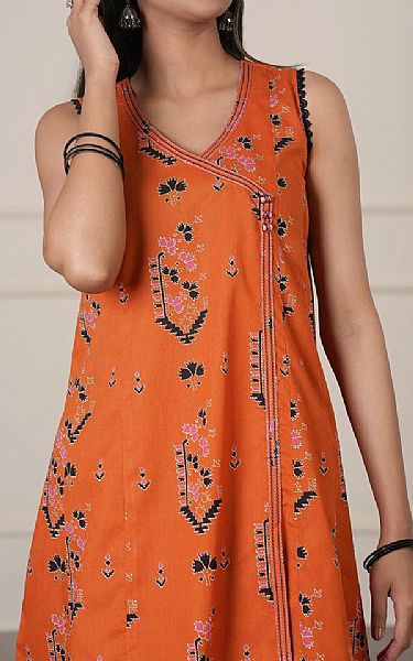 Saya Orange Lawn Suit (2 pcs) | Pakistani Lawn Dress in USA- Image 2