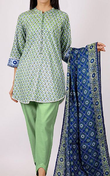 Saya Green Lawn Suit (2 pcs) | Pakistani Lawn Dress in USA- Image 1