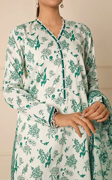 Saya Off White/Green Lawn Suit | Pakistani Lawn Dress in USA- Image 2