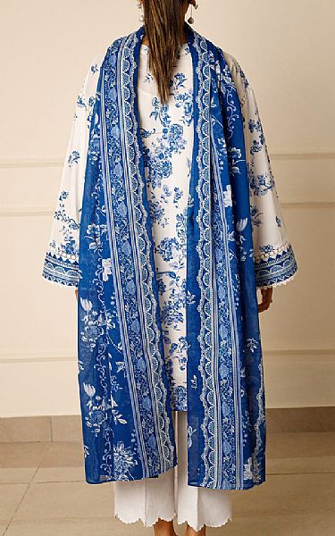 Saya White/Blue Lawn Suit | Pakistani Lawn Dress in USA- Image 2
