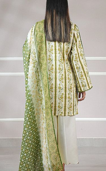 Saya Off White/Green Lawn Suit | Pakistani Lawn Dress in USA- Image 2
