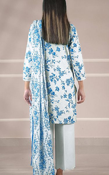 Saya White/Blue Lawn Suit | Pakistani Lawn Dress in USA- Image 2