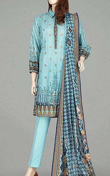 Saya Light Turquoise Lawn Suit | Pakistani Dresses in USA- Image 1