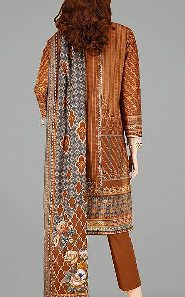 Saya Brown Lawn Suit | Pakistani Dresses in USA- Image 2