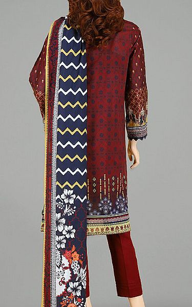 Saya Maroon Lawn Suit (2 Pcs) | Pakistani Dresses in USA- Image 2