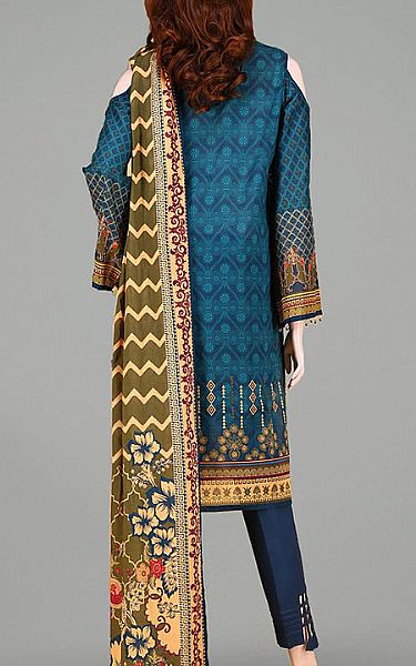 Saya Teal Blue Lawn Suit (2 Pcs) | Pakistani Dresses in USA- Image 2