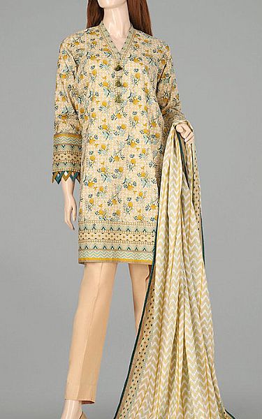 Saya Cream Lawn Suit (2 Pcs) | Pakistani Dresses in USA- Image 1