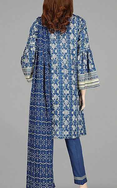 Saya Denim Blue Lawn Suit | Pakistani Dresses in USA- Image 2