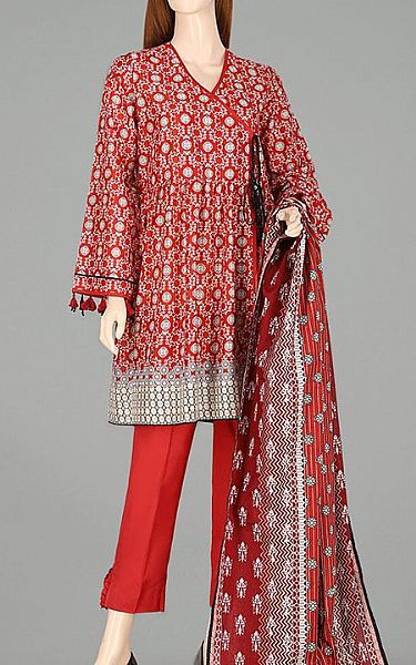 Saya Red Lawn Suit | Pakistani Dresses in USA- Image 1