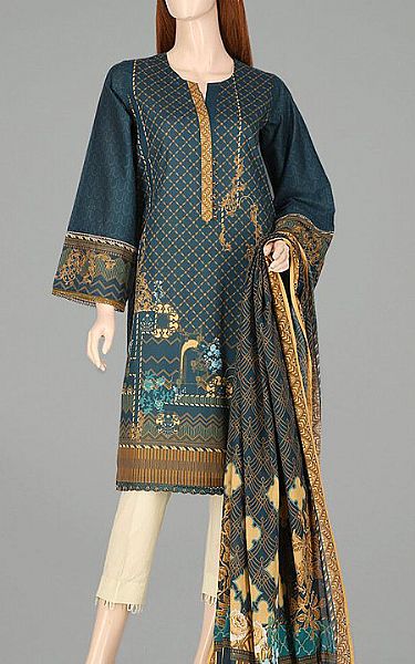 Saya Teal Blue Lawn Suit (2 Pcs) | Pakistani Dresses in USA- Image 1
