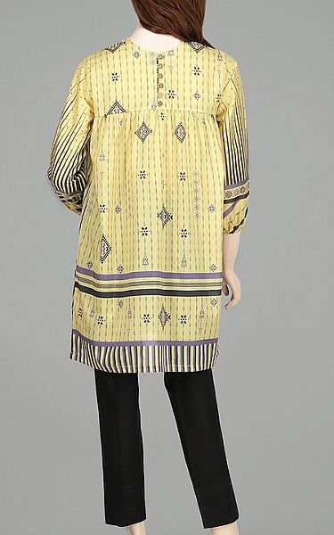 Saya Yellow Lawn Kurti | Pakistani Dresses in USA- Image 2