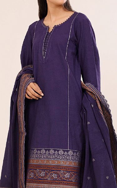 Saya Purple Jacquard Suit | Pakistani Winter Dresses in USA- Image 2