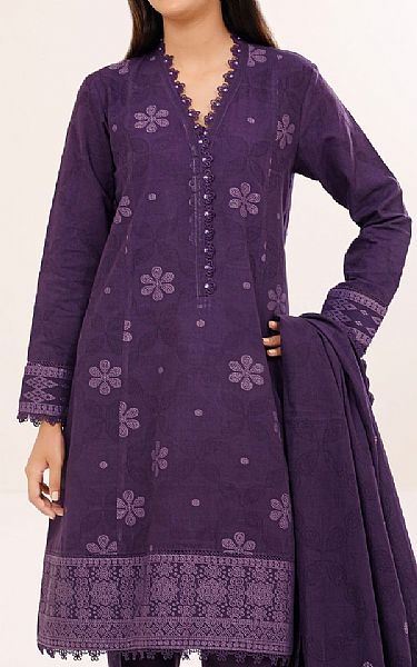 Saya Purple Jacquard Suit | Pakistani Winter Dresses in USA- Image 2