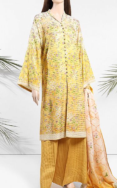 Saya Mustard Zari Filament Suit | Pakistani Lawn Suits- Image 1