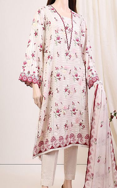 Saya Off-white Zari Filament Suit | Pakistani Lawn Suits- Image 1