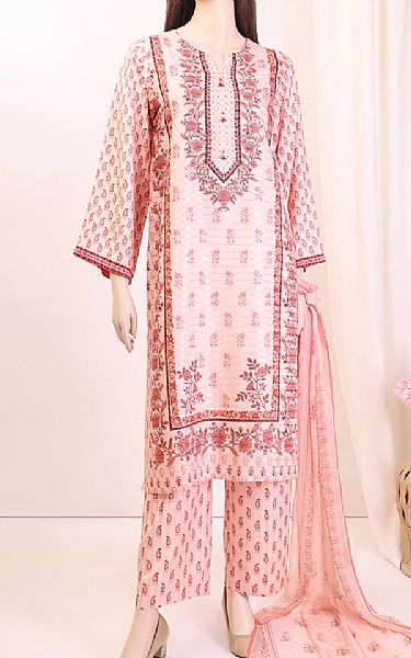 Saya Off-white/Pink Zari Filament Suit | Pakistani Lawn Suits- Image 1
