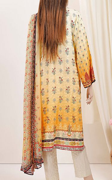 Saya Mustard/White Zari Filament Suit | Pakistani Lawn Suits- Image 2