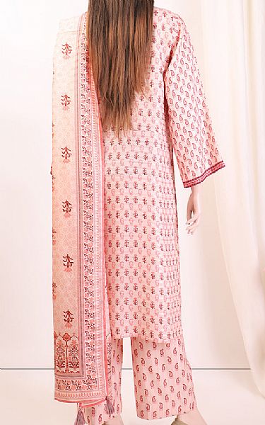 Saya Off-white/Pink Zari Filament Kurti | Pakistani Lawn Suits- Image 2
